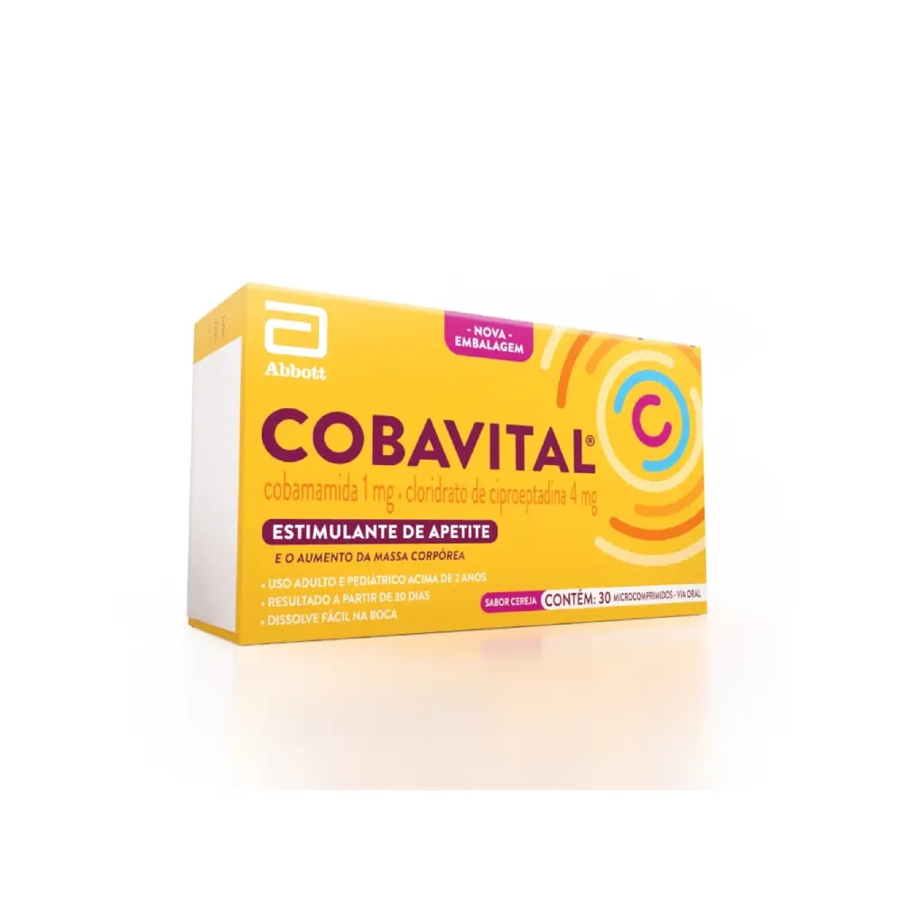 Cobavital 1mg + 4mg 30 microcomprimidos (Cobamamida + Cloridrato de Ciproeptadina)