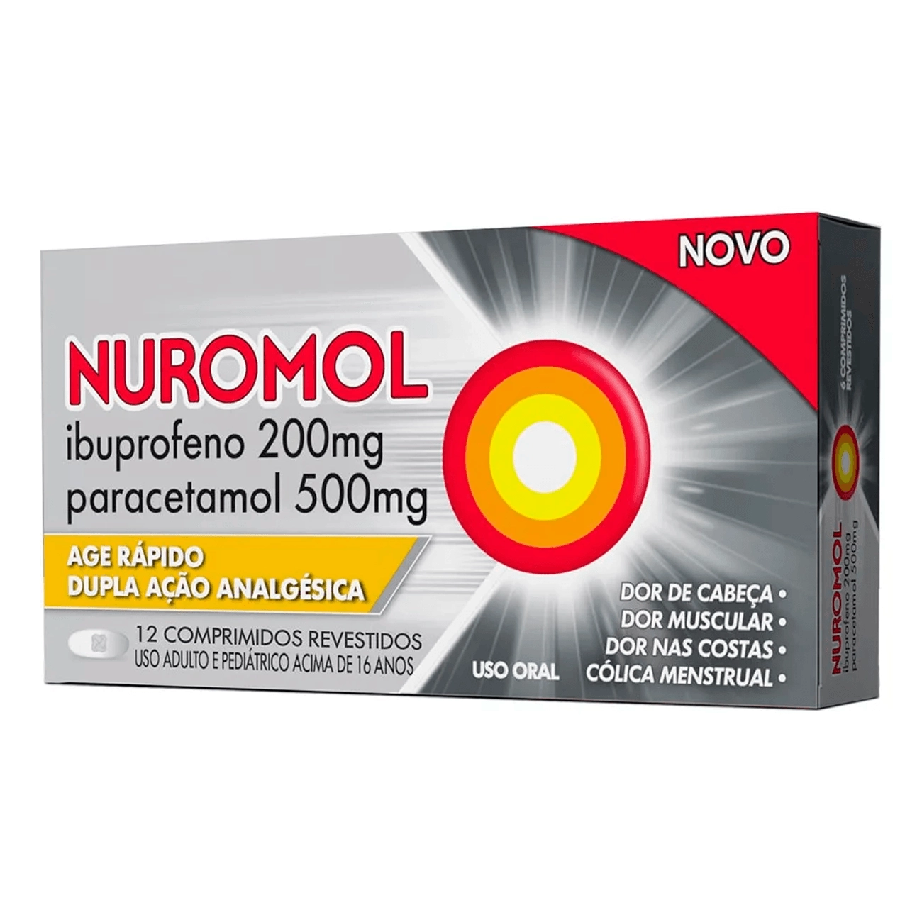 Nuromol 200mg + 500mg 12 cp rev (Ibuprofeno + Paracetamol)