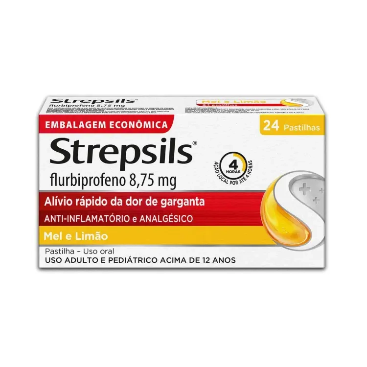 Strepsils Mel e Limão 8,75mg 24 pastilhas (Flurbiprofeno)
